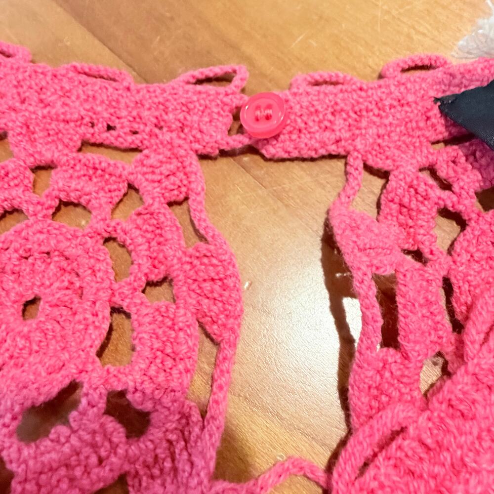 Lumiere Pink Crochet Tank Top Scalloped Open Knit Boho Large NWT - Picture 6 of 12